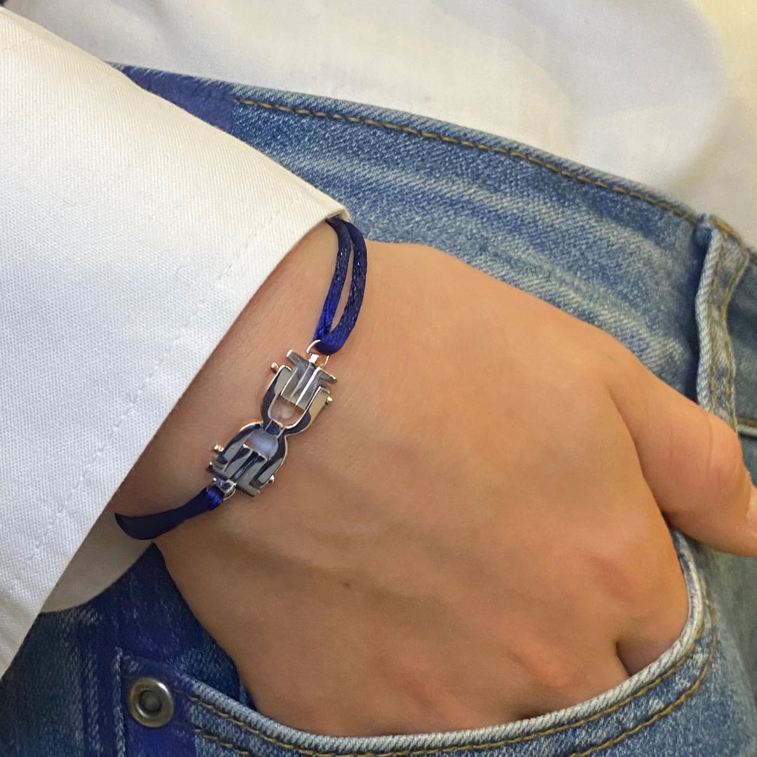 Diapason Duet 925 Silver - Marine Blue Silk Rope