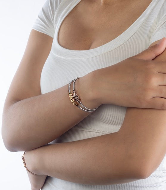 Diapason VIBES Bangle - Silver String and Pink