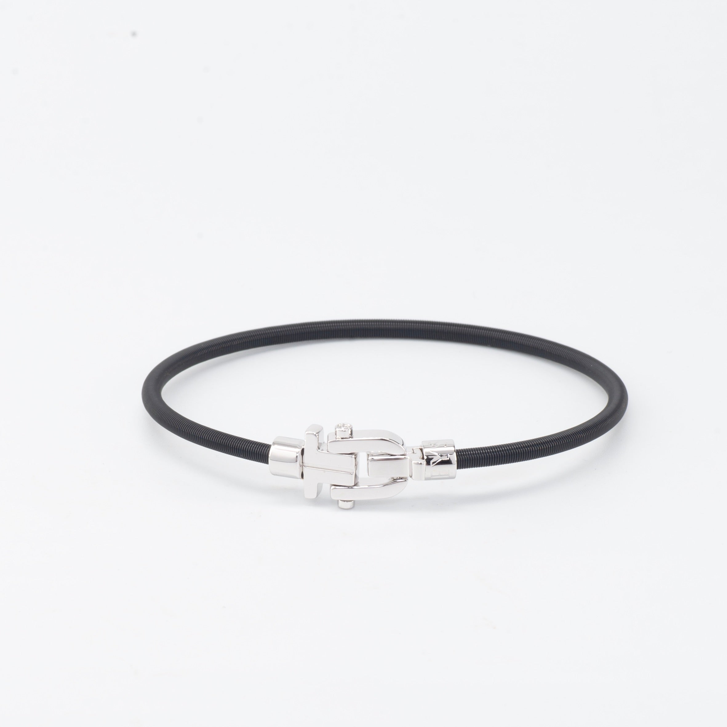 Diapason Vibes - Acier et Diamants - Corde noire, fermoir argenté