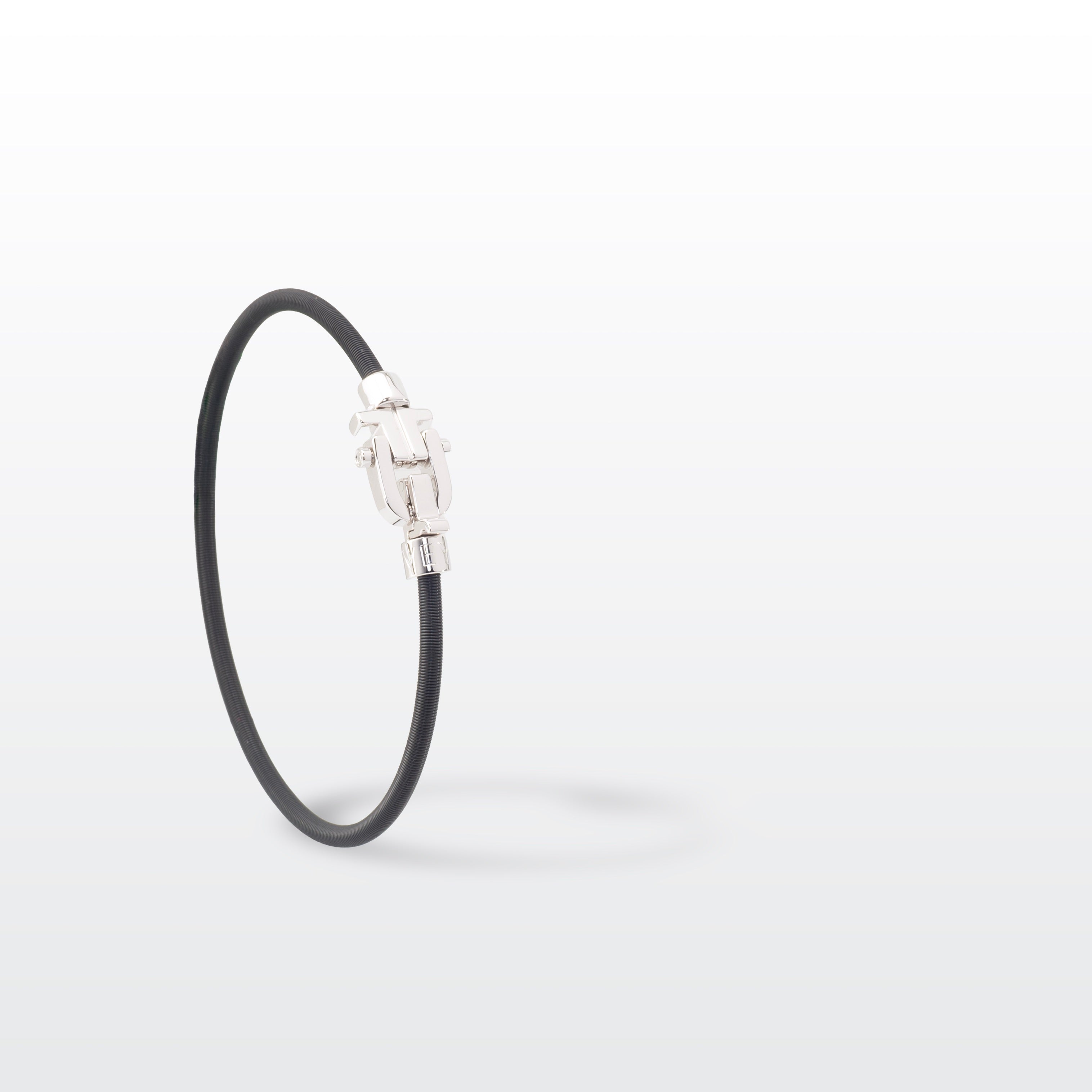 Diapason Vibes - Acier et Diamants - Corde noire, fermoir argenté