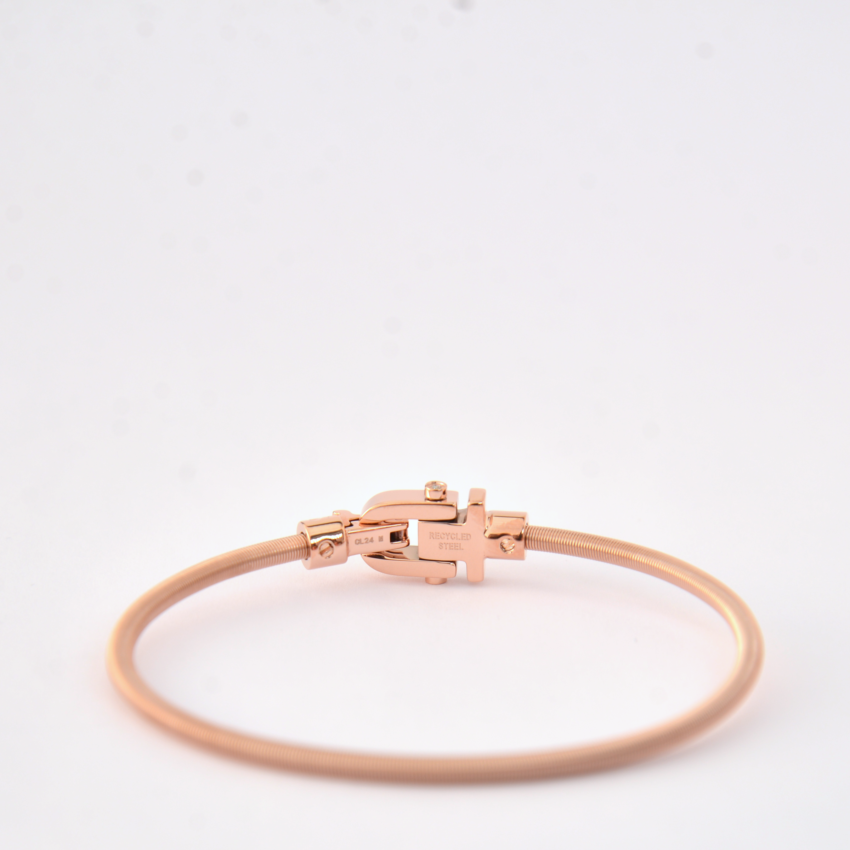 Bracelet Diapason VIBES - Corde doré rose , fermoir doré rose et diamants
