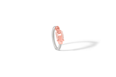 VEYS® Diapason Ring in 18K Rose Gold with Diamonds on Sterling Silver