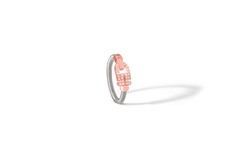 VEYS® Diapason Ring in 18K Rose Gold with Full Diamonds on Sterling Silver