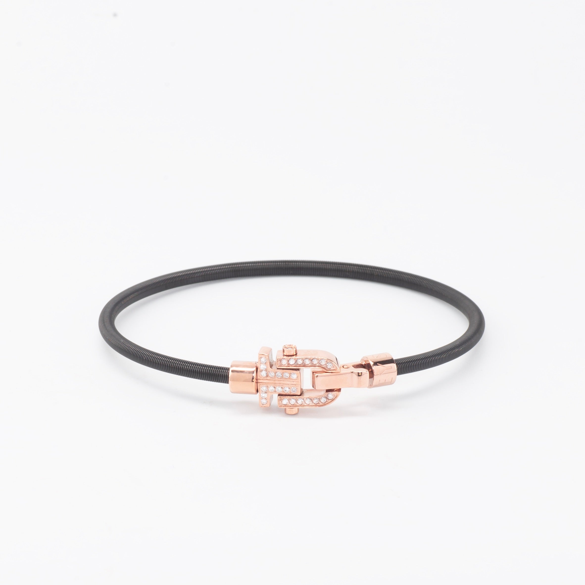 Diapason VIBES Bangle Black String, Pink Buckle and Diamonds