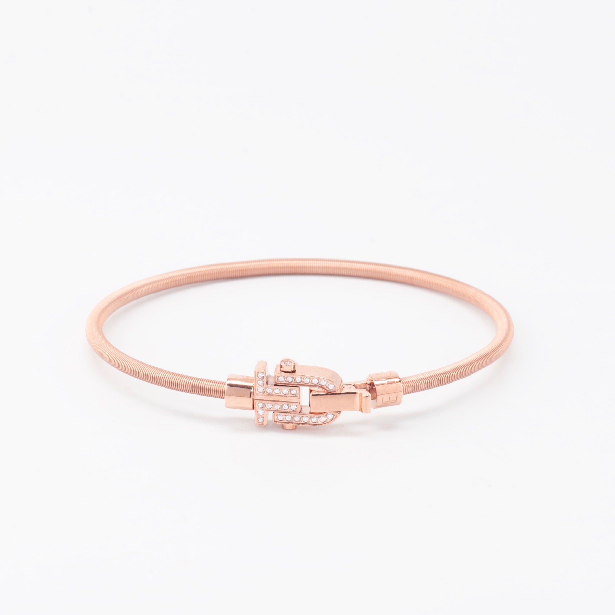 Bracelet Diapason VIBES -  Corde doré rose , fermoir doré rose et diamants