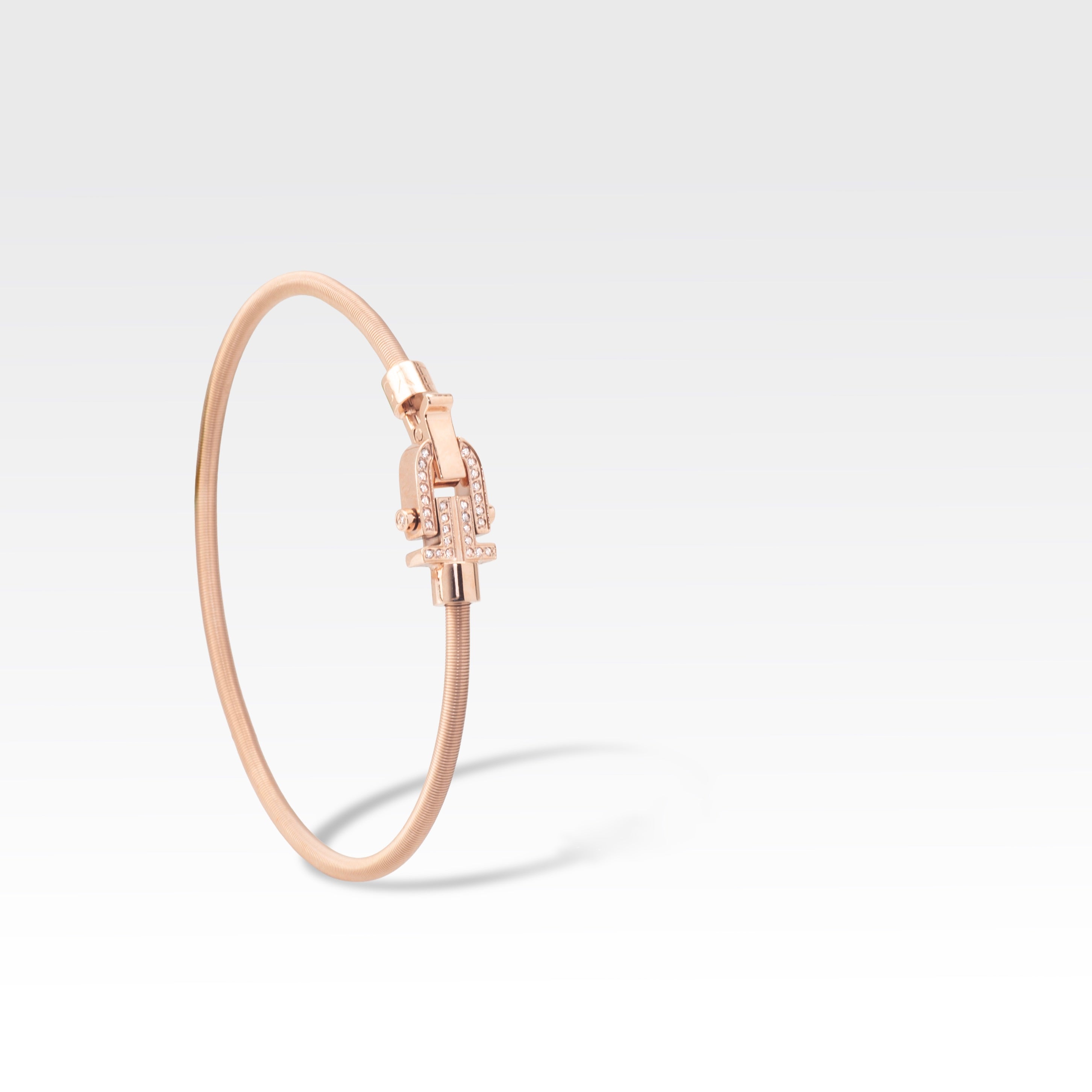 Bracelet Diapason VIBES -  Corde doré rose , fermoir doré rose et diamants