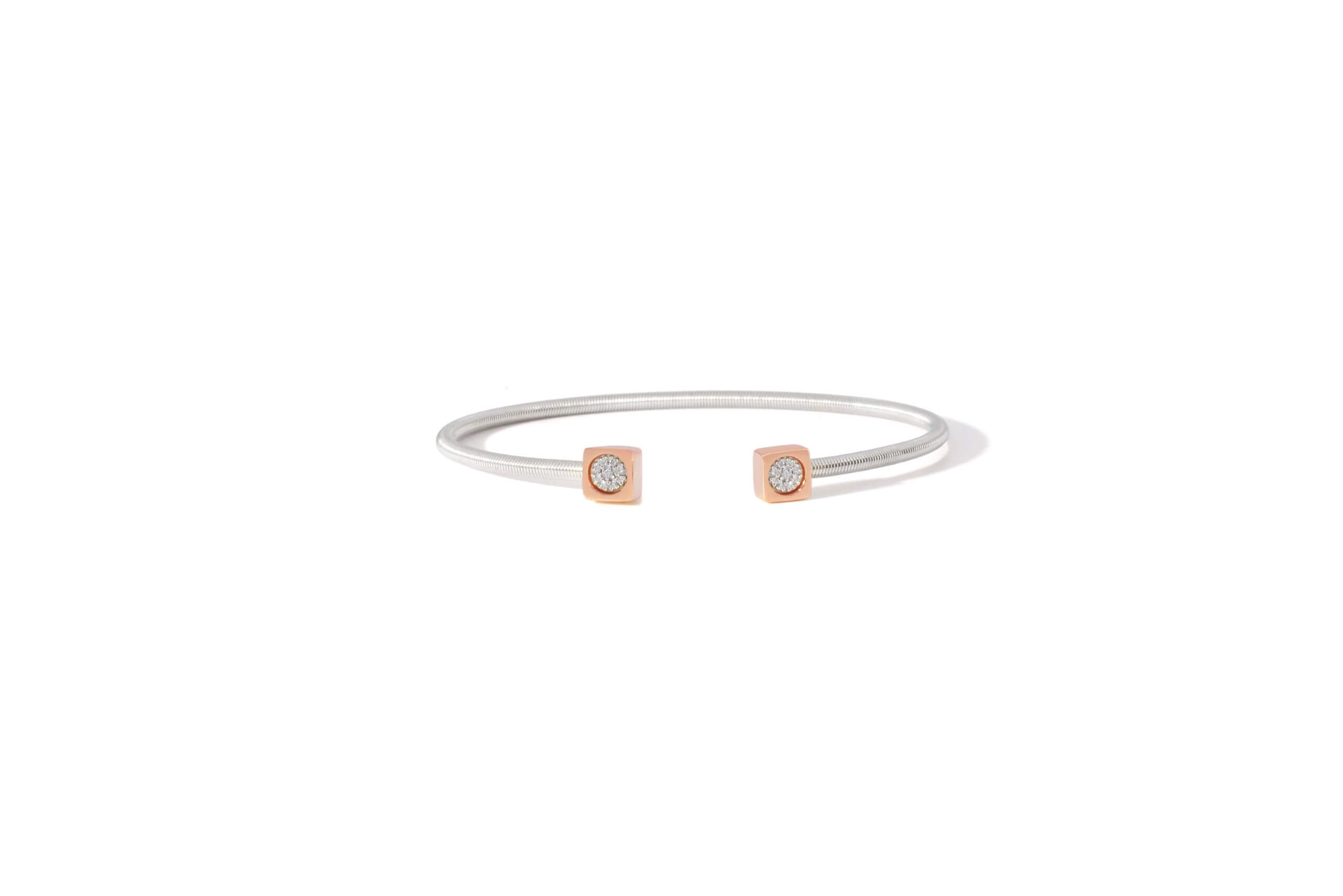 Prelude Cushion Bangle In 18K Gold And Sterling Silver 925 1