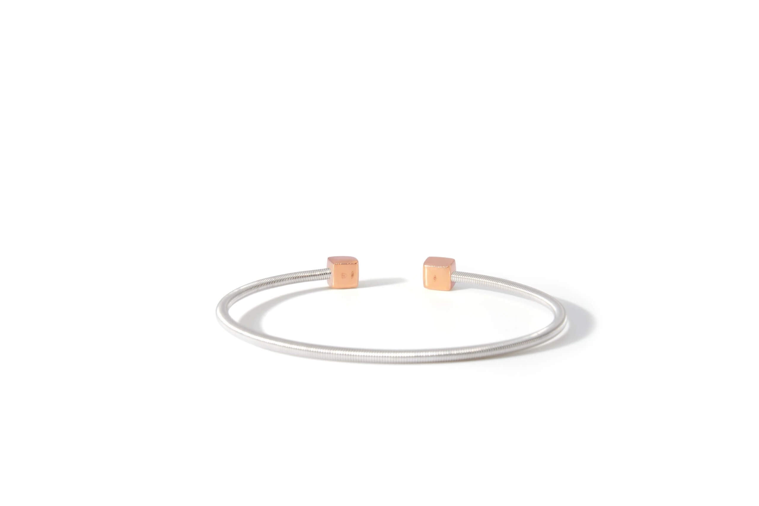 Prelude Cushion Bangle In 18K Gold And Sterling Silver 925 3
