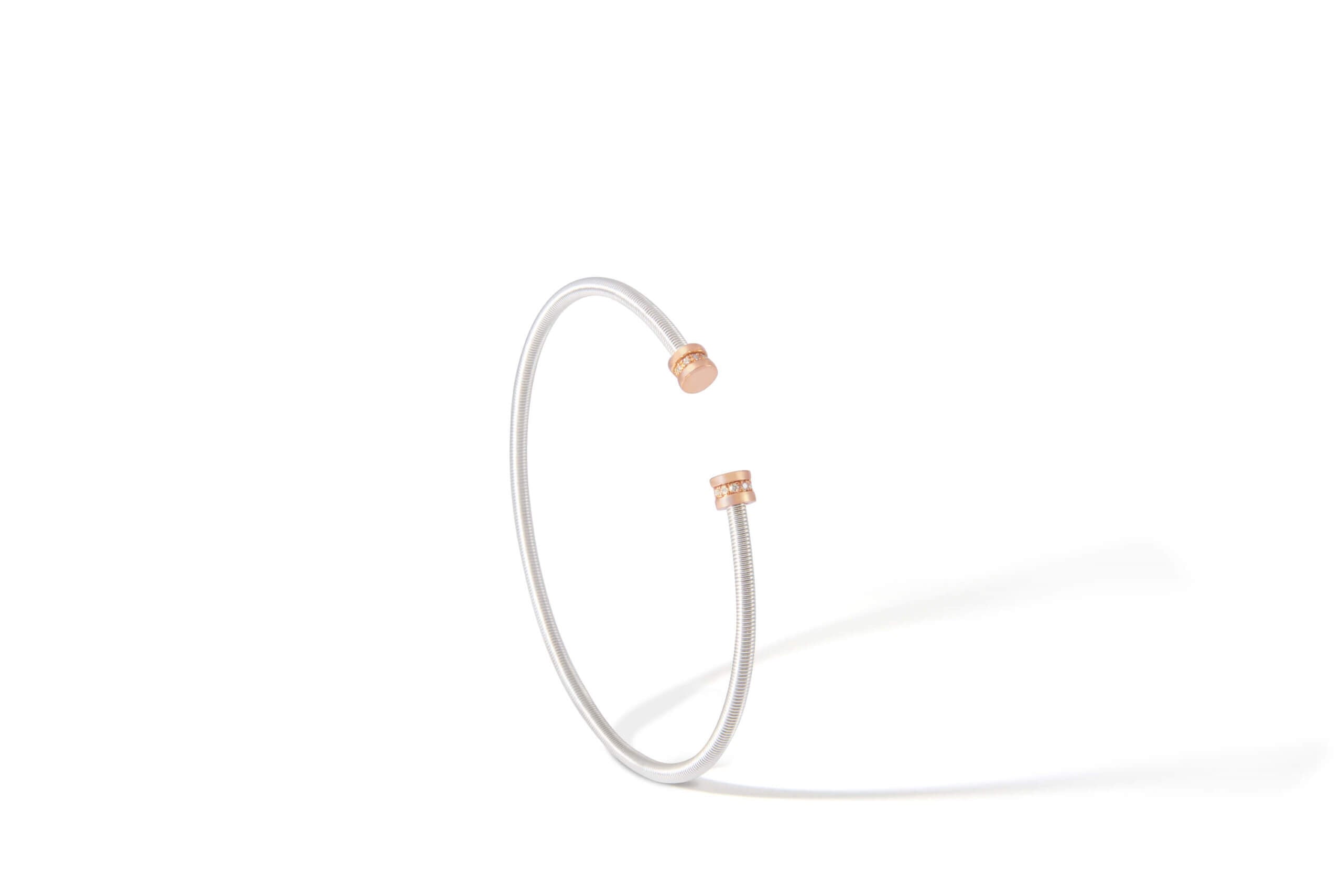 Prelude Macaron Bangle In 18K Gold And Sterling Silver 925 2
