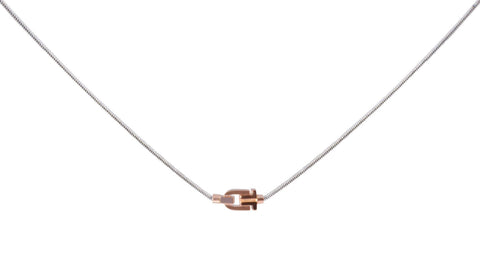 Diapason Necklace in 18K Rose Gold on Sterling Silver Chain