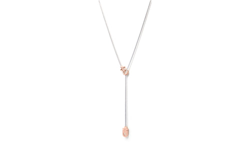 Long Diapason Necklace in 18K Rose Gold on Sterling Silver