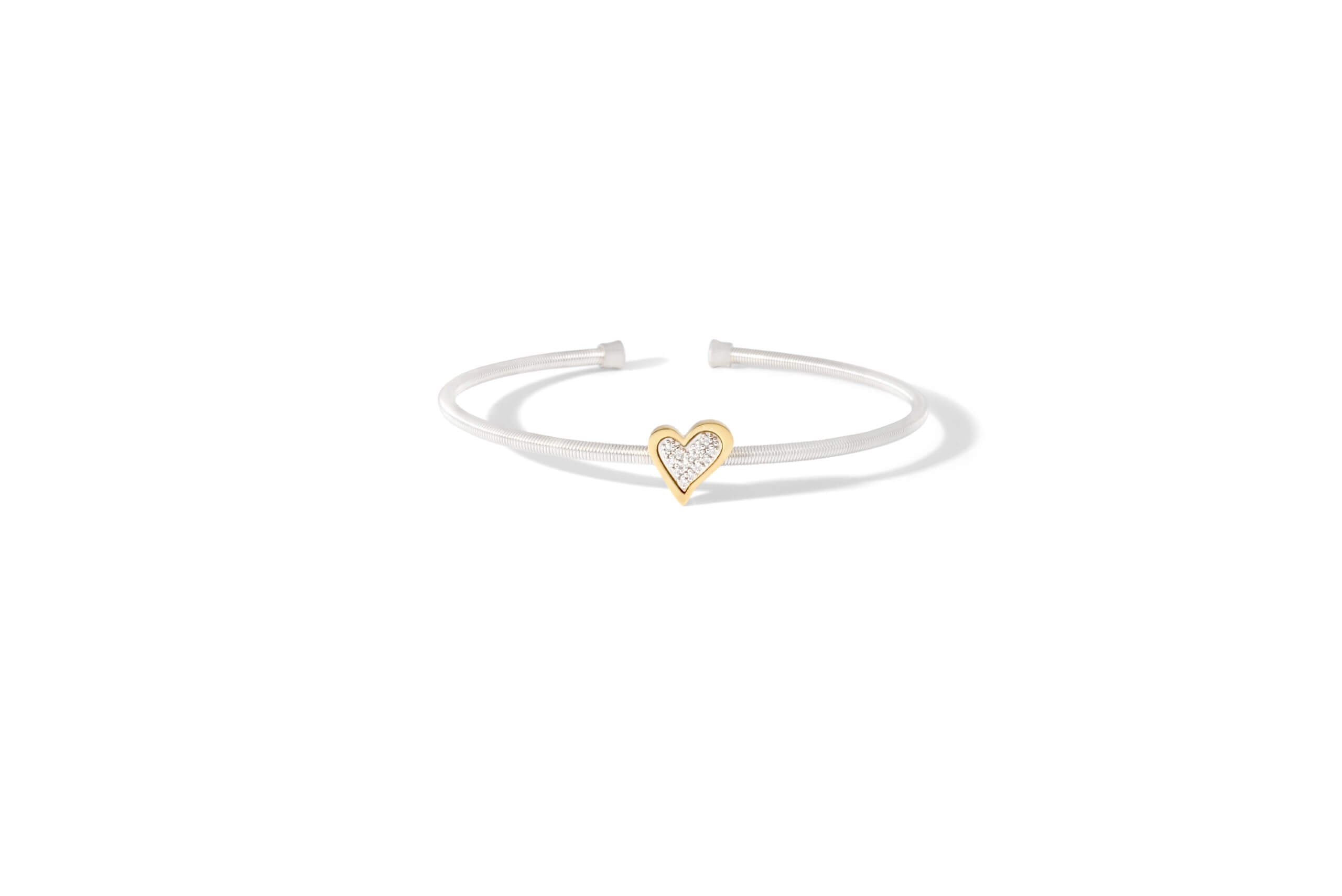Prelude Heart Bangle In 18K Gold And Sterling Silver 925 1