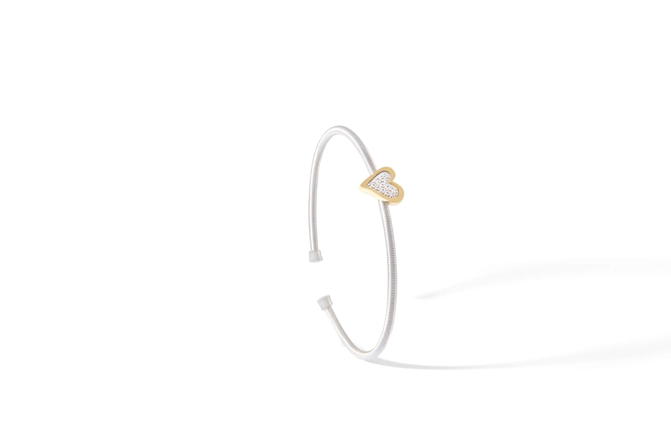 Prelude Heart Bangle In 18K Gold And Sterling Silver 925 2