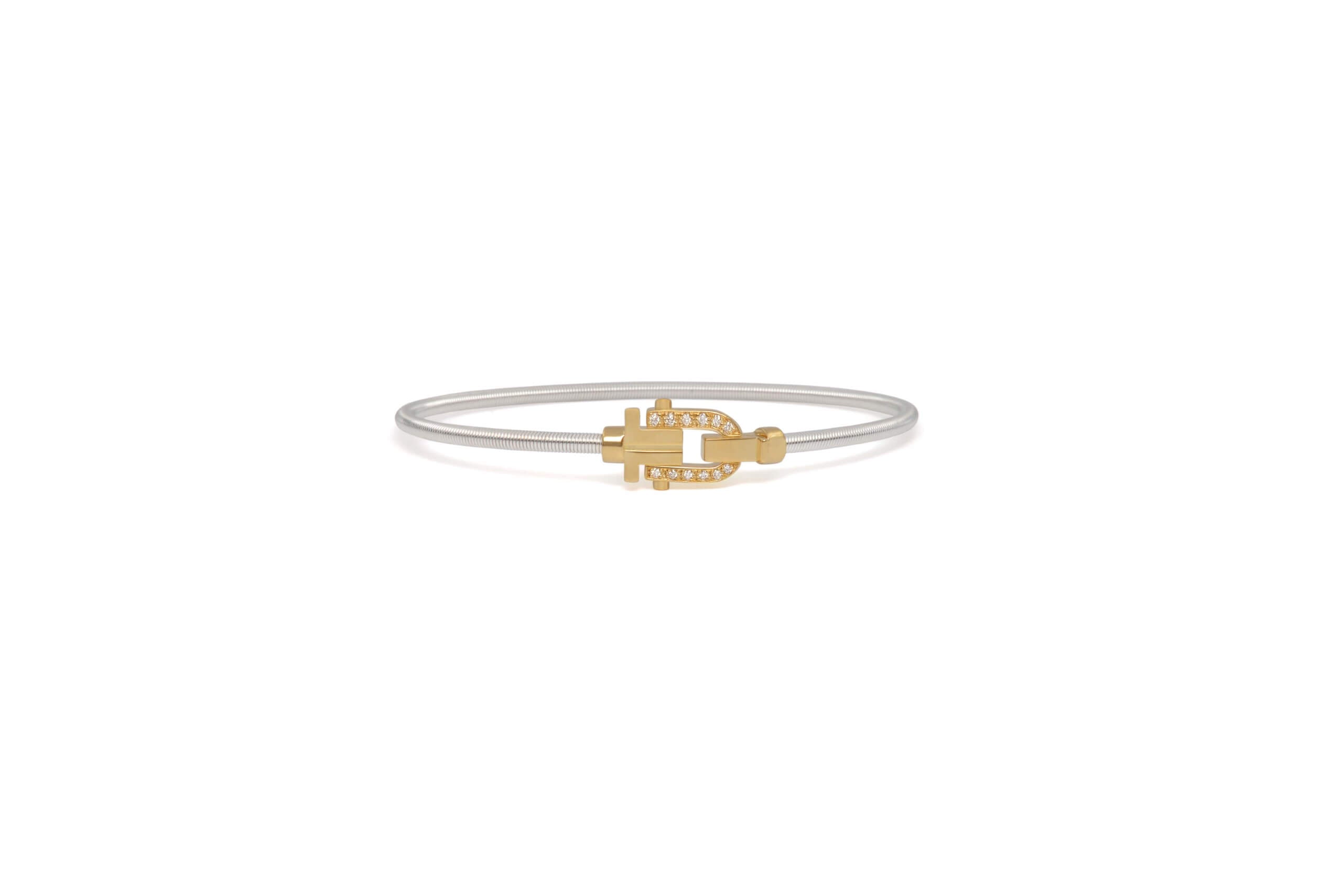 Diapason Bangle In 18K Gold And Sterling Silver 925 1