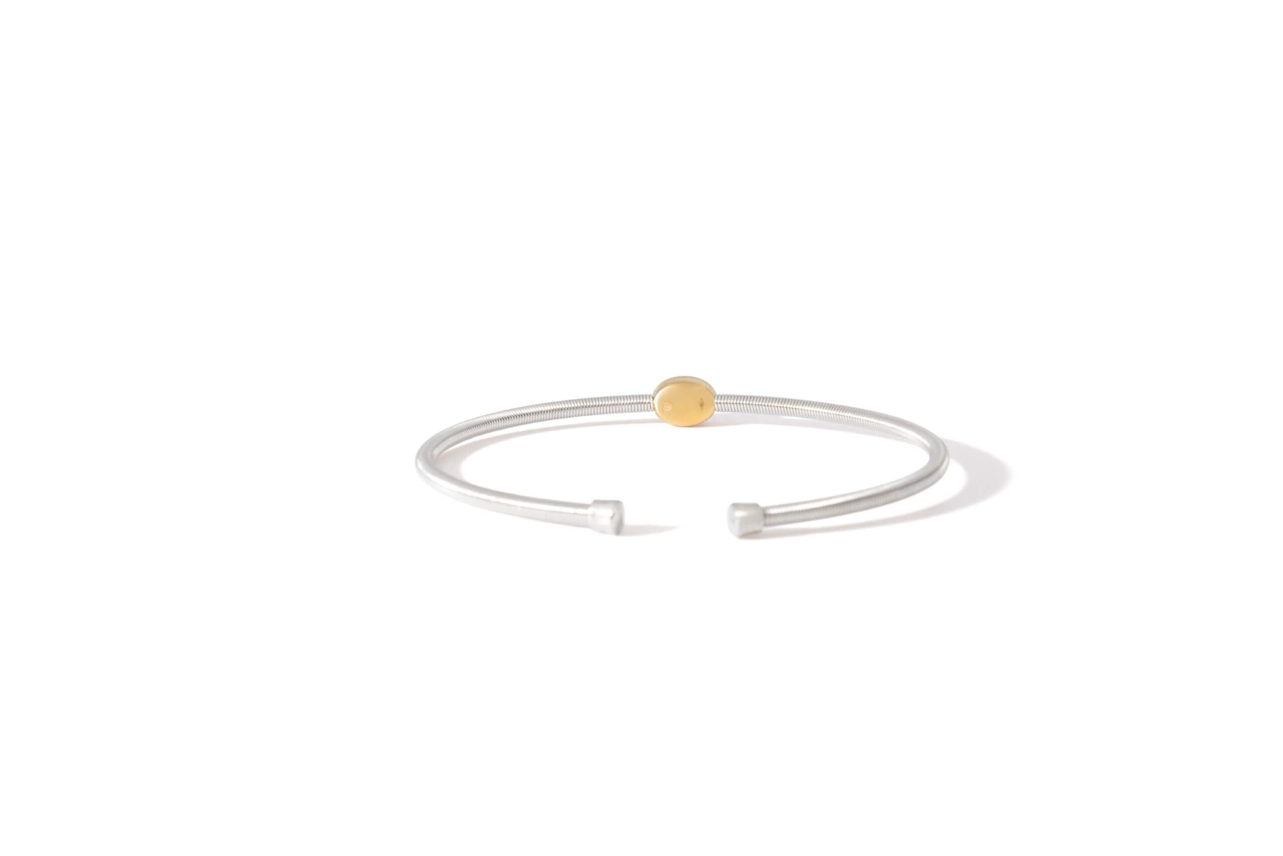 Prelude Circle Bangle In 18K Gold And Sterling Silver 925 3