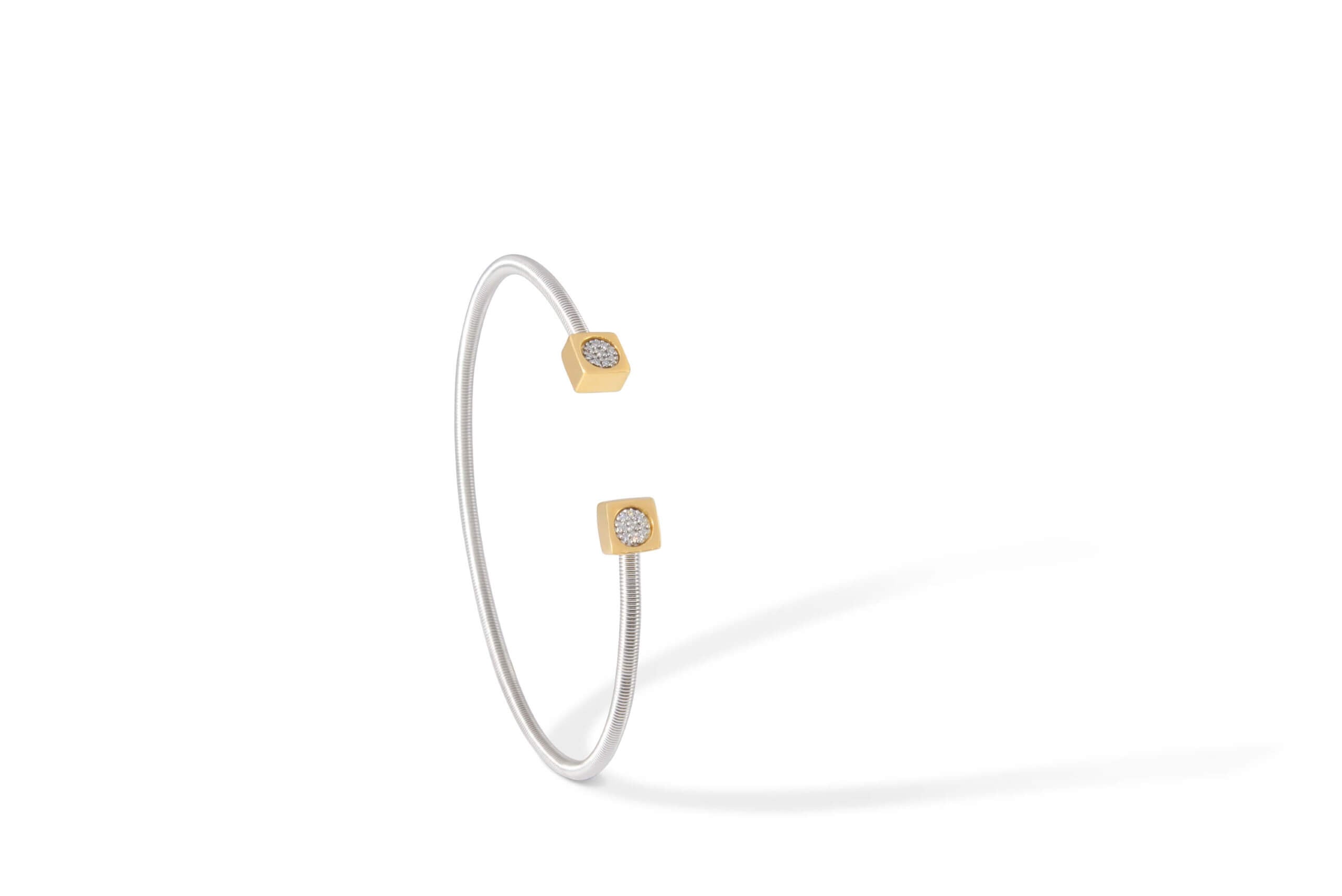 Prelude Cushion Bangle In 18K Gold And Sterling Silver 925 2