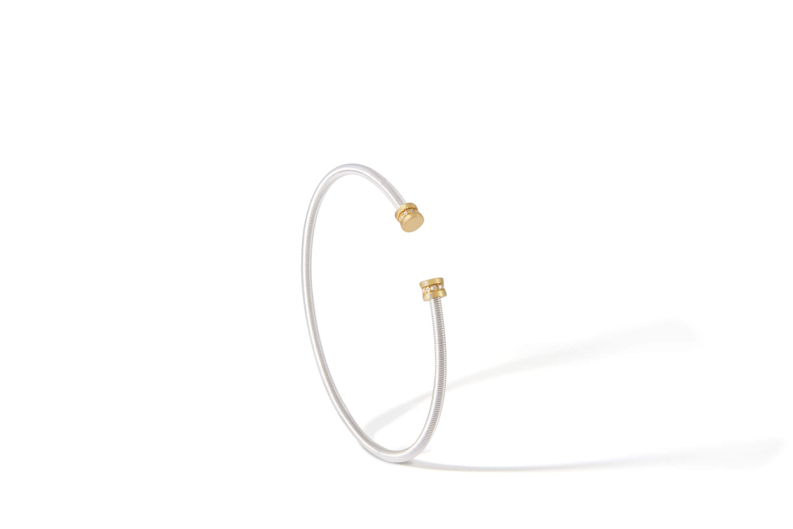 Prelude Macaron Bangle In 18K Gold And Sterling Silver 925 2