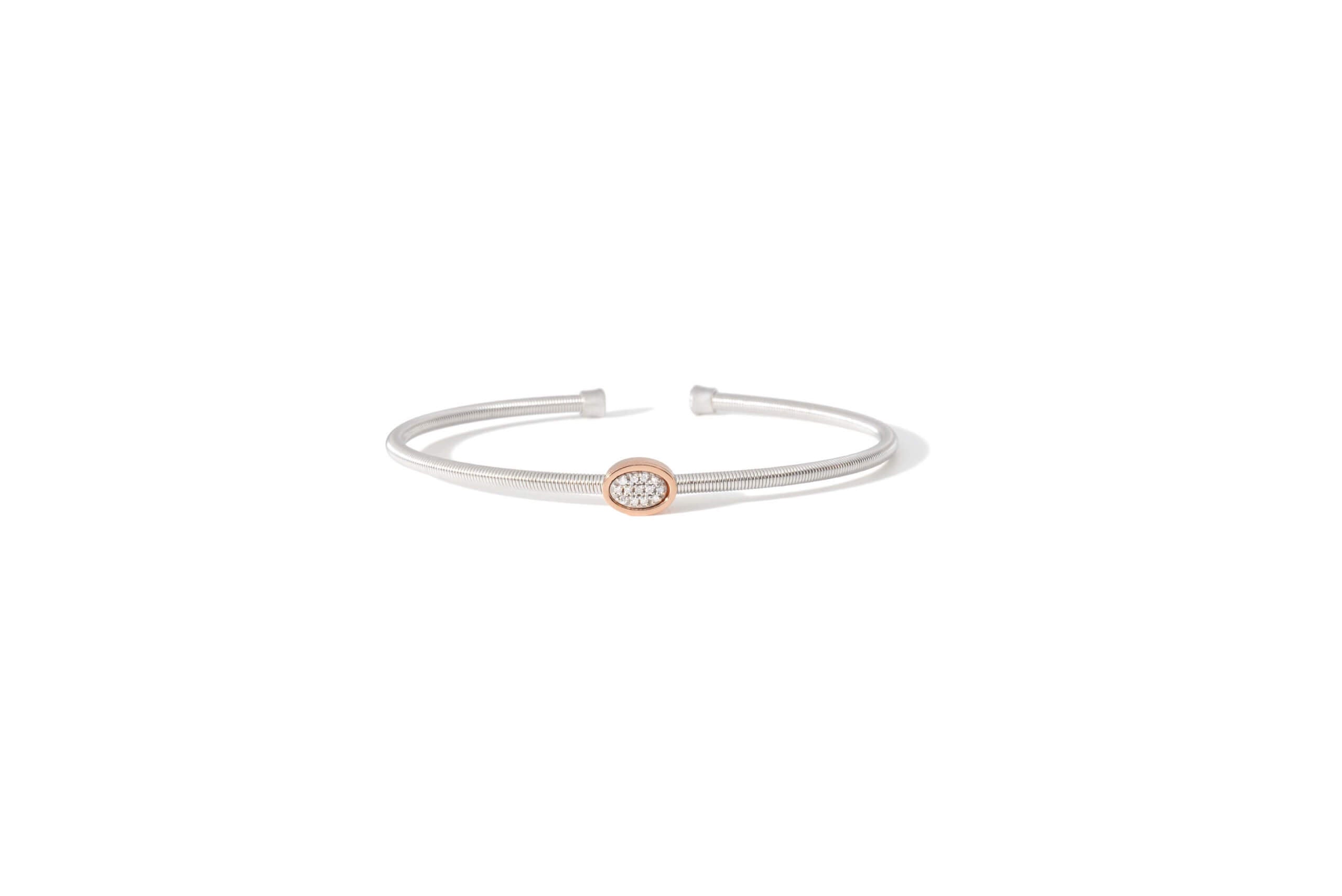 Prelude Oval Bangle In 18K Gold And Sterling Silver 925 1
