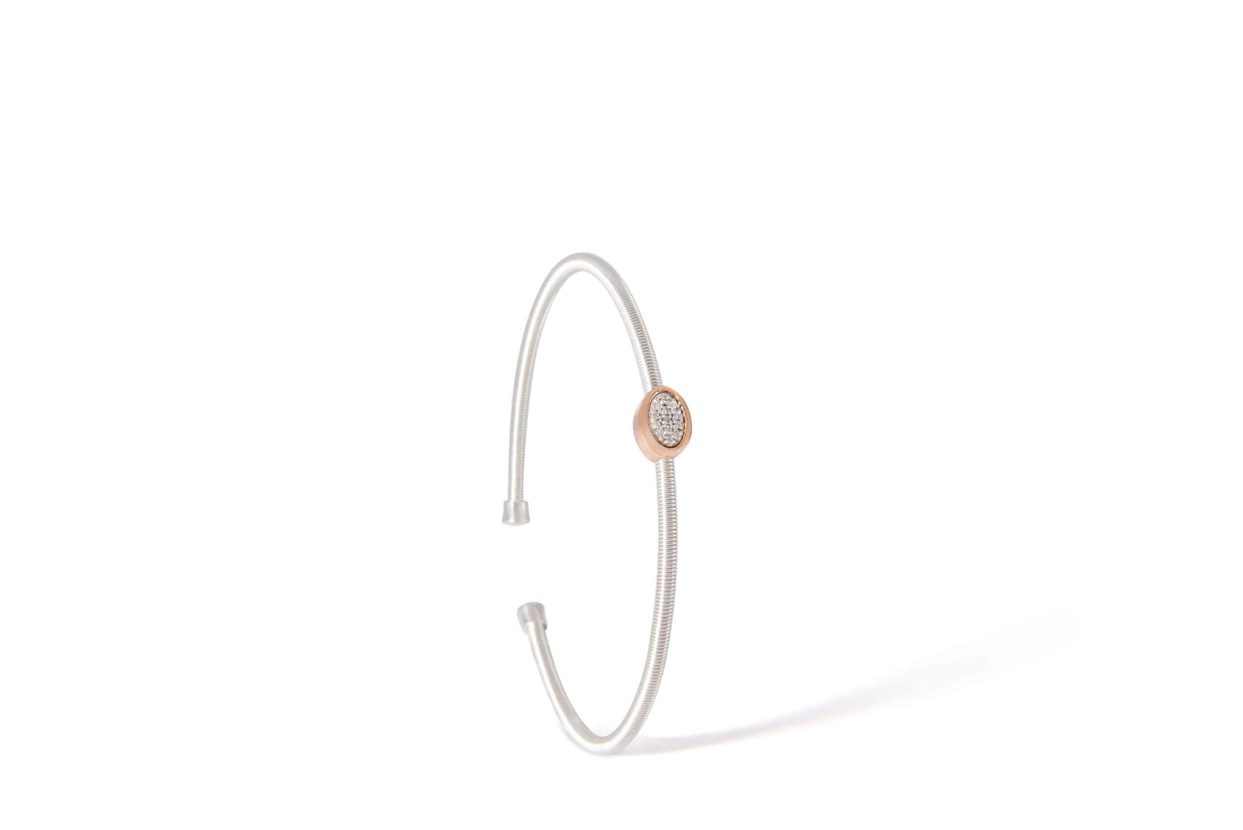 Prelude Oval Bangle In 18K Gold And Sterling Silver 925 2