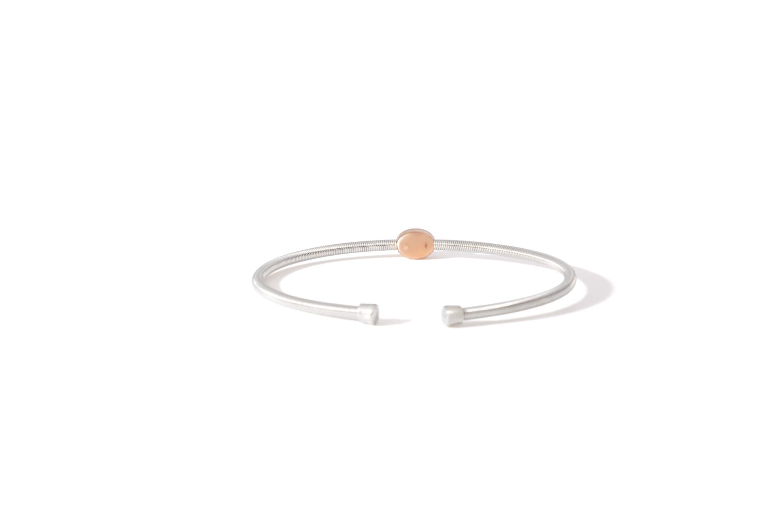 Prelude Oval Bangle In 18K Gold And Sterling Silver 925 3